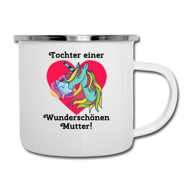 Partnerlook Emaille Tasse - Tochter einer Wunderschönen Mutter! Partnerlook