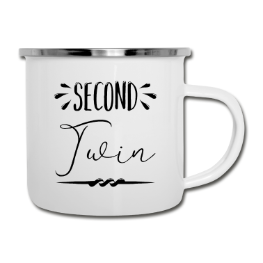 Partnerlook Emaille Tasse - Zweiter Zwilling - Partnerlook Geschwister
