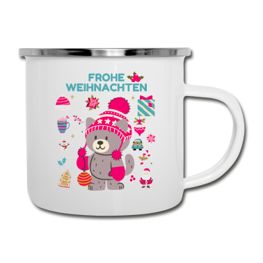 Partnerlook Emaille Tasse - FROHE WEIHNACHTEN - Partnerlooks- bär