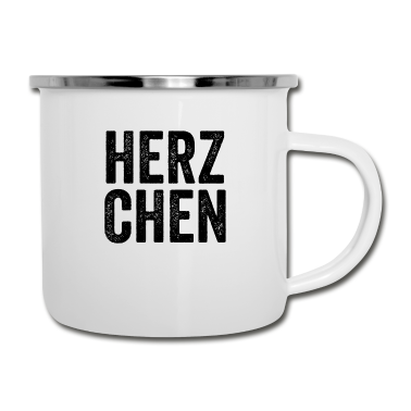 Partnerlook Emaille Tasse - Herzchen | Herz & Herzchen | Partnerlook | schwarz