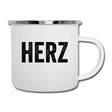 Partnerlook Emaille Tasse - Herz | Herz & Herzchen | Partnerlook | schwarz