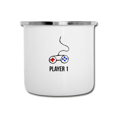 Partnerlook Emaille Tasse - Player 1 Controller - Partnerlook, Geschenkidee