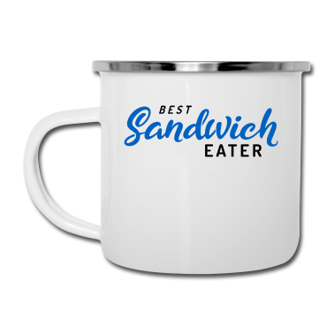 Partnerlook Emaille Tasse - Sandwich Partnerlook blau rosa