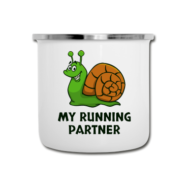 Partnerlook Emaille Tasse - Schneckentempo Partnerlook Langsam Laufen Joggen