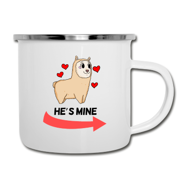 Partnerlook Emaille Tasse - He is Mine - Partnerlook 1