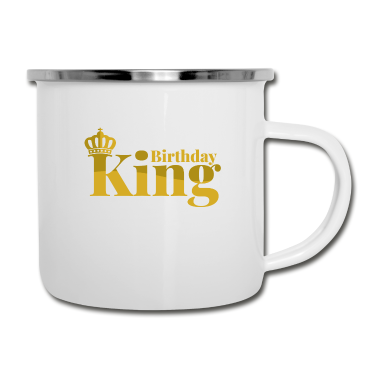 Partnerlook Emaille Tasse - Geburtstag König Partnerlook Team Geburtstagskind