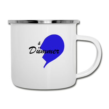 Partnerlook Emaille Tasse - Dumm und Dümmer- Partnershirt. Partnerlook.