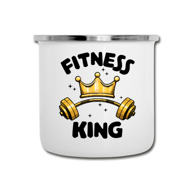 Partnerlook Emaille Tasse - Fitness König Partnerlook Fitnessstudio Workout