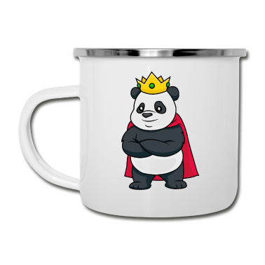Partnerlook Emaille Tasse - Panda König - Paare, Partnerlook - Weiblich