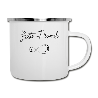 Partnerlook Emaille Tasse - Beste Freunde Partnerlook Geschenk