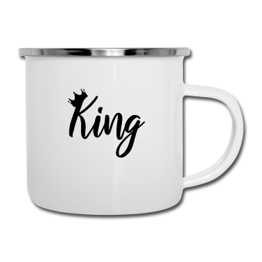 Partnerlook Emaille Tasse - King & Queen Partnerlook Geschenk