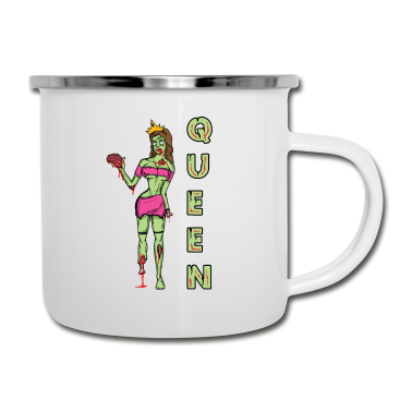 Partnerlook Emaille Tasse - Halloween Zombie Königin Partnerlook Geschenk