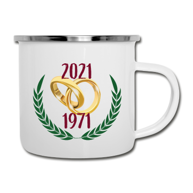 Partnerlook Emaille Tasse - Goldene Hochzeit 2021 Partnerlook