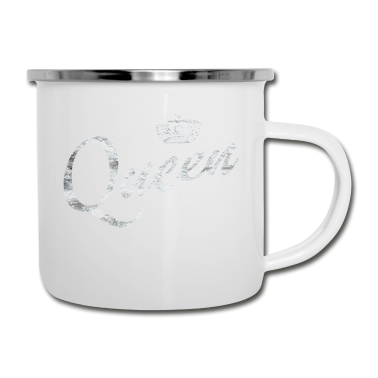 Partnerlook Emaille Tasse - Queen Partnerlook King & Queen Geschenk