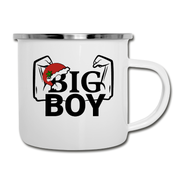 Partnerlook Emaille Tasse - Big Boy - weihnachtlicher Partnerlook