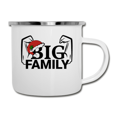 Partnerlook Emaille Tasse - Big Family - weihnachtlich Partnerlook