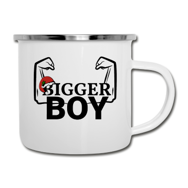 Partnerlook Emaille Tasse - Bigger Boy - weihnachtlicher Partnerlook