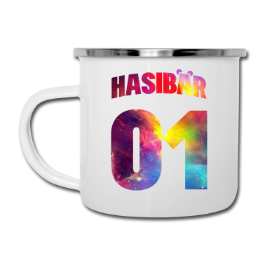 Partnerlook Emaille Tasse - Partnerlook No. 1 (Hasibär) - Farbe/colour