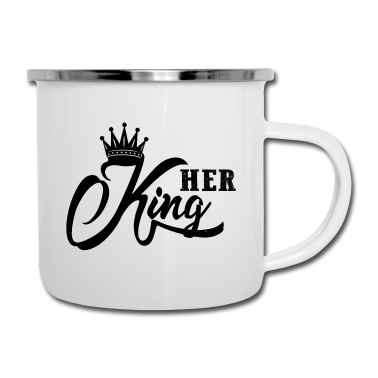 Partnerlook Emaille Tasse - Her King Pärchen Paar Partnerlook