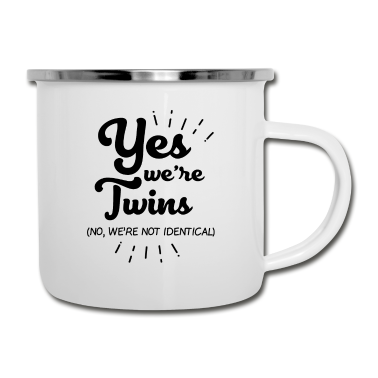 Partnerlook Emaille Tasse - Zwillinge Partnerlook Geschenk Zwillinge
