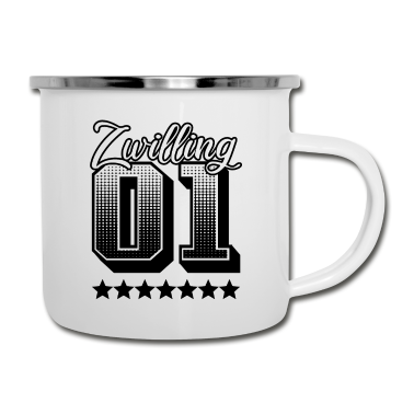 Partnerlook Emaille Tasse - Zwillinge 1 und 2 Partnerlook Geschenk