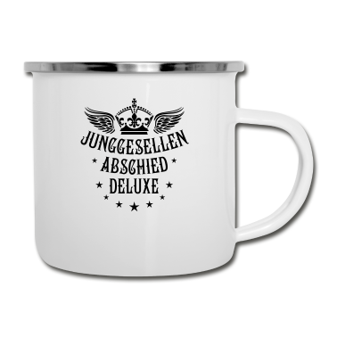 Partnerlook Emaille Tasse - Junggesellenabschied Deluxe JGA Team Partnerlook
