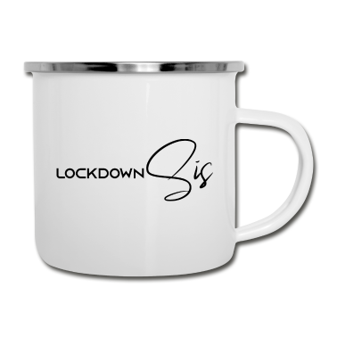 Partnerlook Emaille Tasse - LOCKDOWN Sis - Partnerlook