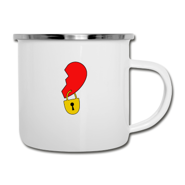 Partnerlook Emaille Tasse - Partnerlook Herz Schloss Schlüssel Liebe Valentin