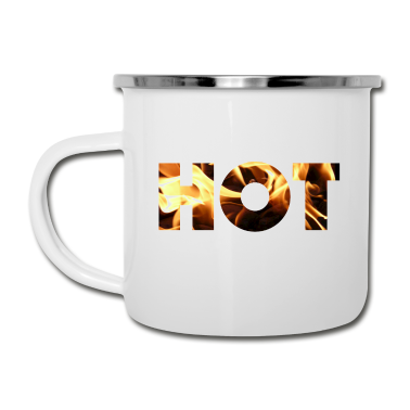 Partnerlook Emaille Tasse - Hot Schriftzug Geschenk Idee Partnerlook