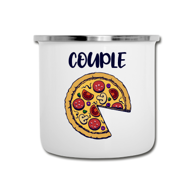 Partnerlook Emaille Tasse - Partnerlook | Pizza Pärchen Paar Verliebt Lustig