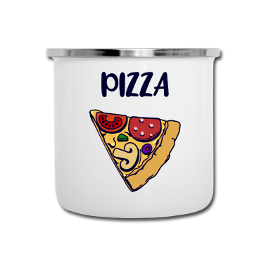 Partnerlook Emaille Tasse - Partnerlook | Pizza Pärchen Paar Verliebt Lustig