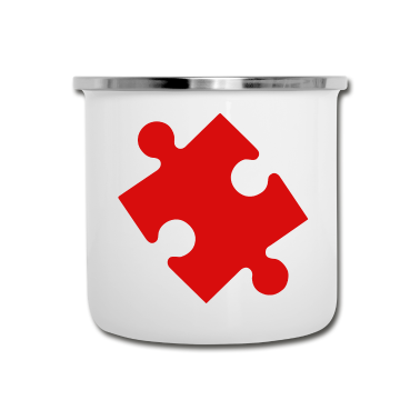 Partnerlook Emaille Tasse - Partnerlook | Herz Puzzle Verliebt Liebe Pärchen