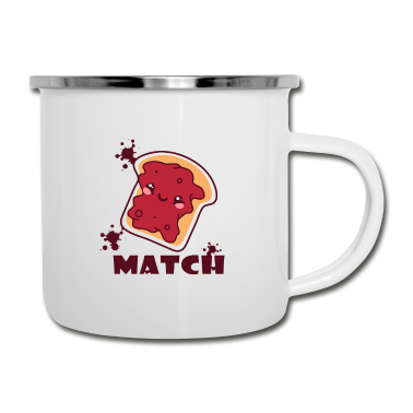 Partnerlook Emaille Tasse - Match Liebespaar Partnerlook