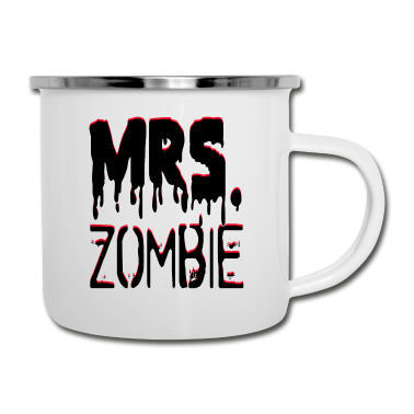 Partnerlook Emaille Tasse - Mrs. Zombie und Mr. Zombie Partnerlook