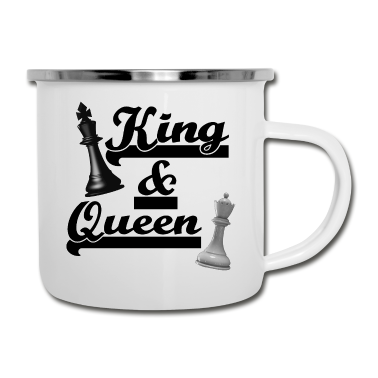 Partnerlook Emaille Tasse - King Queen Partnerlook