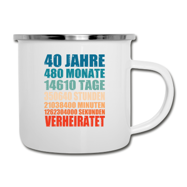Partnerlook Emaille Tasse - 40 Jahre Verheiratet Hochzeit Partnerlook Geschenk