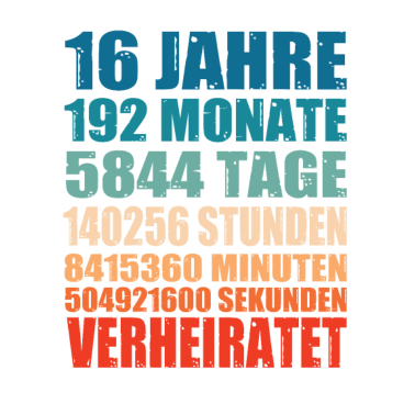 Motiv 16 Jahre Verheiratet Hochzeit Partnerlook Geschenk