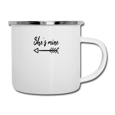 Partnerlook Emaille Tasse - She's Mine Lesbisch Lesbian Partnerlook 1