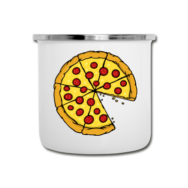 Partnerlook Emaille Tasse - Partnerlook | Pizza Liebe Paar Pärchen Lustig