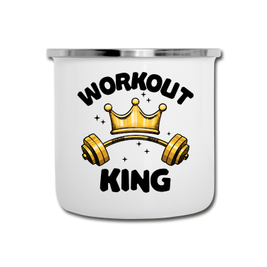 Partnerlook Emaille Tasse - Partnerlook Workout König Fitnessstudio Hantel Gym