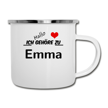 Partnerlook Emaille Tasse - Partner Partnerlook Pärchen Motiv mit Emma