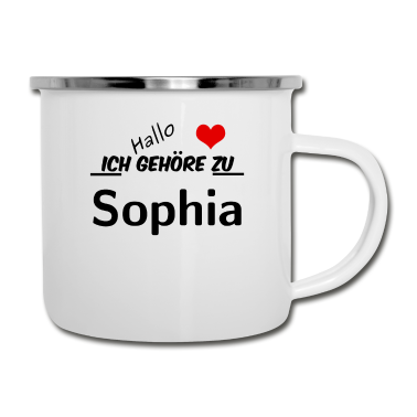 Partnerlook Emaille Tasse - Partner Partnerlook Pärchen Motiv mit Sophia