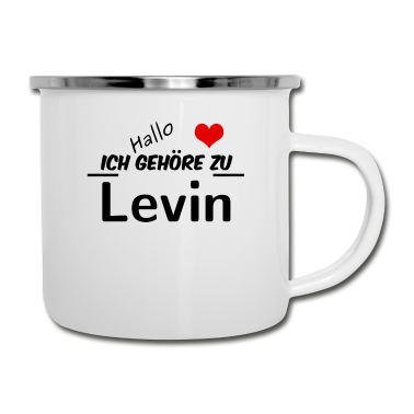 Partnerlook Emaille Tasse - Partner Partnerlook Pärchen Motiv mit Levin