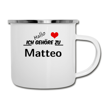 Partnerlook Emaille Tasse - Partner Partnerlook Pärchen Motiv mit Matteo