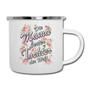 Partnerlook Emaille Tasse - MAMA bester Tochter DER WELT Partnerlook Mutter