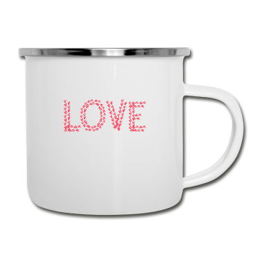 Partnerlook Emaille Tasse - LOVE Paar Partner Herz Valentinstag Partnerlook