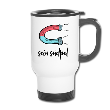 Partnerlook Thermobecher - Sein Südpol | Magnet | Partnerlook | schwarz