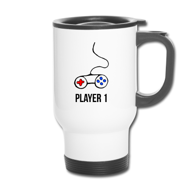 Partnerlook Thermobecher - Player 1 Controller - Partnerlook, Geschenkidee