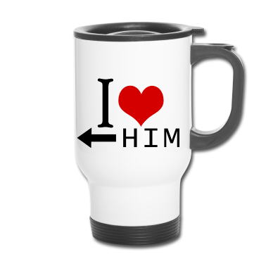 Partnerlook Thermobecher - I LOVE HIM - Partnerlook!