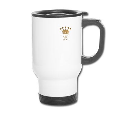 Partnerlook Thermobecher - King goldene Krone Partnerlook mit der Queen
